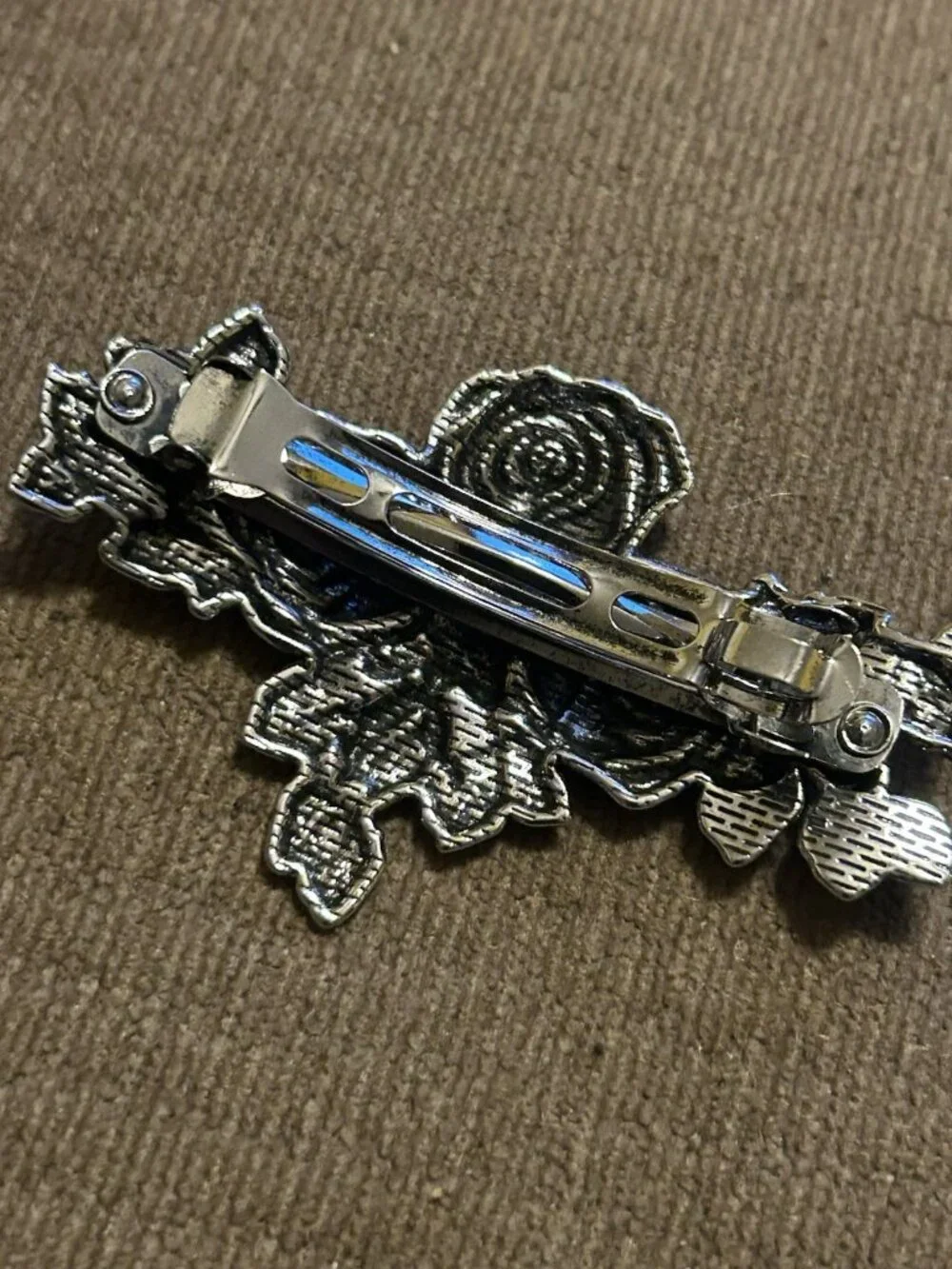 Silver Gray Roses Silver Color Hair Clip Pin New Girls Event Style